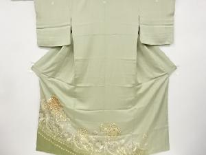 リサイクル　未使用品　金彩華紋更紗模様刺繍三つ紋色留袖